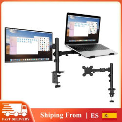 Soporte Ajustable para Monitor de Escritorio, para Monitores de 13-27 Pulgadas y Laptops de 17 Pulgadas, Soporte Elevador para Computadora con Abrazadera, Capacidad de Carga de 8 kg