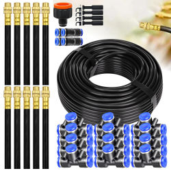 Sistema de enfriamiento por nebulización para plantas de jardín, riego por nebulización, bricolaje, flexión libre, Kit de pulverizador Universal, 5M-30M