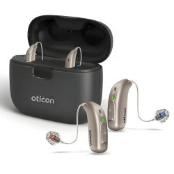 Audífono recargable Bluetooth Oticon Jet PX 2 miniRITE de 48 canales, programable, con ajuste desde el teléfono móvil.