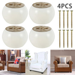 Patas de madera maciza para muebles, reemplazo de forma redonda, 5cm de altura, 10x5cm, 4 piezas
