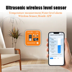 Moray ME201R Tuya Smartlife APP pantalla LCD Sensor de temperatura ultrasónico móvil Monitor de nivel pantalla de tiempo Monitor de nivel de tanque