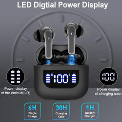 Auriculares Inalámbricos con Cancelación de Ruido de 40dB, Bluetooth 5.3, Pantalla LED, Llamadas HD, para Negocios, Oficina, Viajes y Juegos
