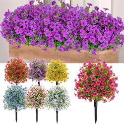 Flores falsas para exteriores, plantas de imitación resistentes a los rayos UV para exteriores, patio, boda, interior, hogar, cocina, decoración de granja, plantas artificiales