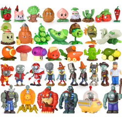 Figura de Anime de plantas vs Zombie, obstáculo, pirata, Zombie, Peashooter, pegamento duro, modelo de figura de acción de Zombie, juguete de tiro, regalo para niños