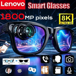 Gafas Inteligentes Lenovo 8K 1800MP con IA, Llamadas Manos Libres, Traducción IA, Chat IA, Registro, Reproducción de Música, Gafas de Sol Inteligentes para Hombre y Mujer