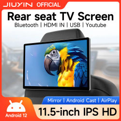 JIUYIN-tableta Android de 11,5 pulgadas con pantalla táctil para asiento trasero de coche, Monitor para reposacabezas, reproductor IPS, vídeo, música, Bluetooth, HDMI