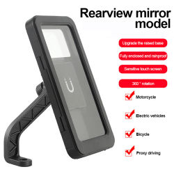 Soporte para teléfono móvil para motocicleta, GPS, giratorio, pantalla táctil ajustable, espejo retrovisor, soporte para teléfono móvil