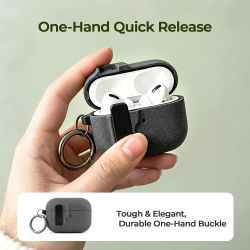 Funda protectora a prueba de golpes con cierre de seguridad y llavero para Airpods 4, compatible con Airpods Pro 2 de segunda generación y AirPods Pro.