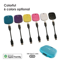 Rastreador GPS inteligente Airtag Bluetooth recargable Mini funciona con Apple Find My dispositivo antipérdida para llaves, localizador de sistema IOS de billetera