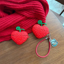 Funda Protectora de Silicona 3D con Diseño de Fruta del Diablo de One Piece para Airpods 4, Funda para Auriculares Airpods Pro 2 3 para Niños
