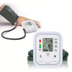 Monitor de presión arterial médica profesional pantalla LED Monitor automático del brazo superior BP esfigmomanomete con brazalete ajustable Adul