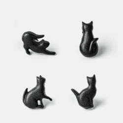 4 piezas de tiradores de gato para cajones, manijas de hierro para muebles de armario y guardarropa
