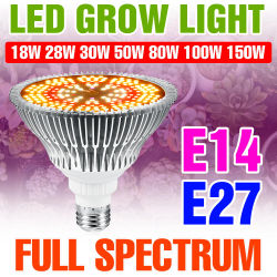 Bombilla LED E27 de 150W para cultivo de plantas, espectro completo E14, plántulas de vegetales, floración, cultivo de frutas, lámpara de cultivo hidropónico