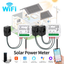 Tuya WiFi inteligente medidor de energía de energía Solar 80A con abrazadera aplicación bidireccional Monitor exportación energía de importación 110-240V Sensor de corriente