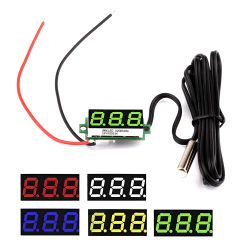 Mini termómetro LED Digital DC 12V 24V para Monitor de temperatura del coche, medidor de Panel, rango de medición-50-125C con sonda de temperatura