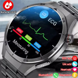 2025 nuevo para HUAWEI ECG + PPG tres relojes inteligentes altos lipidos ácido úrico presión arterial Smartwatch hombres NFC deporte HD llamada reloj de salud