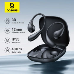Auriculares Deportivos Inalámbricos Baseus BF1 Lite de Diseño Abierto, Bluetooth 5.4, con Gancho para la Oreja, Bajos Potentes, 60 Horas de Reproducción
