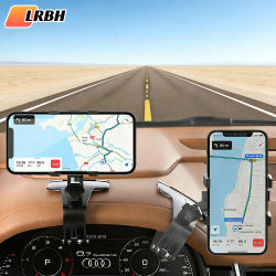 Soporte para teléfono de coche para salpicadero, 1200 ° Soporte giratorio para teléfono móvil para coche, soporte Universal para teléfono con abrazadera grande Compatible con W