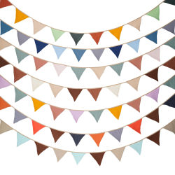 Banderines de tela para guardería de 2,6 M, 10 banderas triangulares, decoración de fiesta, pancarta para el hogar, Baby Shower, guirnalda de Carnaval