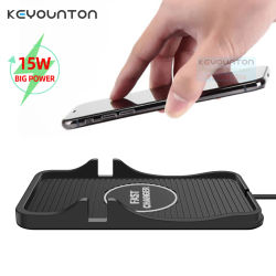 Alfombrilla de silicona para cargador de 15W, soporte antideslizante para almohadilla, cargador de teléfono antideslizante inalámbrico para coche, carga rápida para iPhone 14 13 Samsung S21