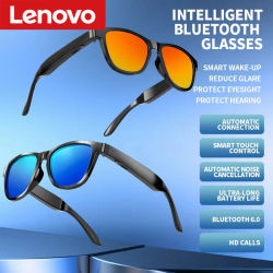 Gafas Inteligentes Bluetooth Lenovo, Gafas de Sol Modernas con Protección Contra la Luz Azul, Conducción de Aire para Llamadas, Música y Controles Táctiles