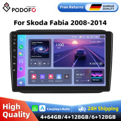 Radio Android Podofo CarPlay para Skoda Fabia 2008-2014, sistemas inteligentes para coche 2Din, Bluetooth, WIFI, FM, RDS