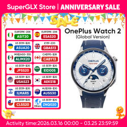 OnePlus Watch 2 SmartWatch versión Global 2GB RAM 32GB ROM pantalla AMOLED de 1,43 pulgadas Google Wear OS 4 GPS de doble frecuencia compatible con NFC