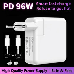 Cargador MacBook de 96W, adaptador de corriente USB-C para ordenador portátil para Macbook Pro M1 M2 MacBook Air A2337 A1706, adaptador de fuente de alimentación, cargador rápido