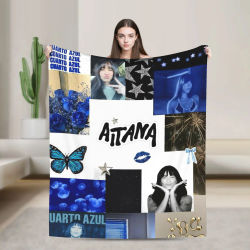 Manta de felpa de Aitana de mariposa para niños y adultos, manta de franela para dormitorio, colcha de calidad personalizada suave y cálida, regalo