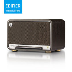 EDIFIER D32 Altavoz Inalámbrico Retro De Mesa 60W Hi Res LDAC AirPlay2 Bluetooth 5.3 WiFi Doble Banda 24Bit 96KHz Unidad Medio Bajo 4 Pulgadas Tweeters Dobles 11H Reproducción Entrada USB C AUX App