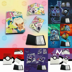 Álbum de Tarjetas Pokémon 4or9 Grid, Carpeta Coleccionable de Pokémon, Libro de Almacenamiento de Tarjetas Coleccionables, Cierre de Cuero PU, 450 Bolsillos, Regalo