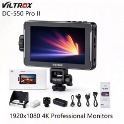 VILTROX DC-550 Pro II: monitor portátil de campo de 5,5 pulgadas, con resolución 1920x1080, 4K, pantalla táctil HDMI y función 3D LUT para videografía con cámara.