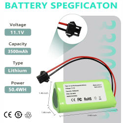 Batería Compatible con LS001-02 para Robot aspirador Vactidy T6 T7 T8, 11,1 V, 2600mAh, paquete de iones de litio, accesorio de barredora de repuesto