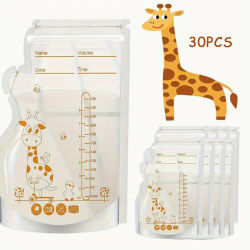 Paquete de 30/60 bolsas de almacenamiento de leche sin BPA de 250ml bolsas seguras para congelador de leche materna y alimentos para bebés para una fácil alimentación