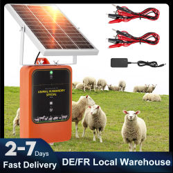 Cargador de Cerca Eléctrica Solar de 10KM 1.2J con Panel Solar Recargable Impermeable IP65 para Protección de Ganado y Aves de Corral en Granjas