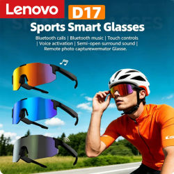 Gafas de Ciclismo Inteligentes Lenovo D17, Auriculares para Llamadas Telefónicas, Música, Controles Táctiles y Protección UV, Gafas de Sol Modernas
