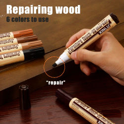 Marcadores de pintura para reparación de muebles de madera, 6 colores, restauración de muebles Vintage, suelos de madera, reparación de mesa para roble, arce, etc.