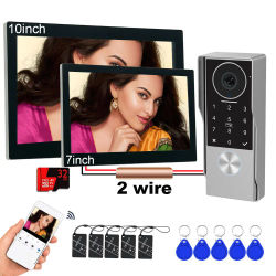 Contraseña 4 en 1 desbloqueo HD Wifi timbre sistema de videoportero para portero doméstico Tuya Smart 1080P Monitor táctil protección de seguridad