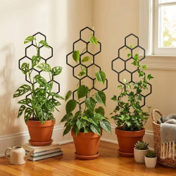 Soporte de Plástico con Diseño de Panal para Plantas, Enredadera para Macetas, Marco de Jardín para Trepadoras, Resistente a la Oxidación, para Flores, Interior y Exterior