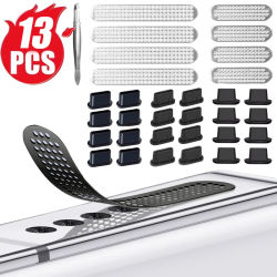 13 unids/set de pegatinas de red de Metal a prueba de polvo para iPhone Android tipo C Micro USB auricular altavoz agujero antipolvo cubierta antipolvo de malla metálica