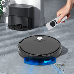 Robot aspirador 3 en 1, fregona combinada con navegación LiDAR, succión de 1800Pa, aplicación inteligente, diseño inteligente anticaída