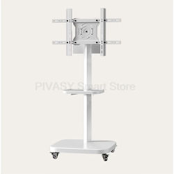 Mueble TV de suelo 360 ° Móvil de rotación de pantalla Vertical Horizontal con carro de ruedas Monitor Universal montaje en pared altura ajustable