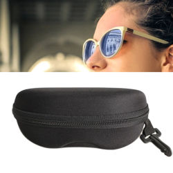 Estuche rígido negro de EVA para gafas de sol, estuche con cremallera de EVA para gafas, estuche expositor de gafas