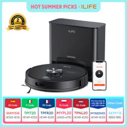 Aspiradora Robótica ILIFE T20s Ultra con Estación de Autovaciado, Succión de 10000 Pa, Batería de 4600 mAh, Tiempo de Funcionamiento Máximo de 300 Minutos