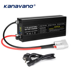 Cargador de Batería Ajustable de Alta Potencia de 60A 100A, 0-15V, Cargador Rápido Inteligente para Baterías de Iones de Litio y LiFePO4 de 14.6V, Entrada de CA de 100-240V