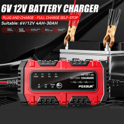 Cargador de batería de plomo-ácido de reparación de pulso inteligente completo 6V/12V 1.5A batería de motocicleta de coche de protección múltiple
