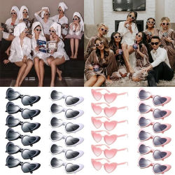 6/12 Uds. Gafas de sol con forma de corazón, regalos de boda para invitados, gafas de sol para despedida de soltera, recuerdos de fiesta, gafas de sol de moda para mujer