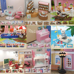 Juguetes originales, artículos en miniatura, muebles, juguetes familiares, casa de muñecas, sala de estar, baño, cocina, juego, Ideas creativas de simulación, juguetes para niños