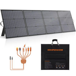 MHPOWOS 220W Panel Solar Plegable 20V Cargador Solar para Estación de Energía Ecoflow Bluetti ANKER, IP67 Impermeable para Camping RV