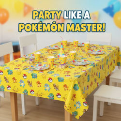Mantel de Pokémon para decoración de fiesta de cumpleaños, mantel desechable de Pikachu, cubierta de mesa para Baby Shower, suministros para fiesta de Pikachu